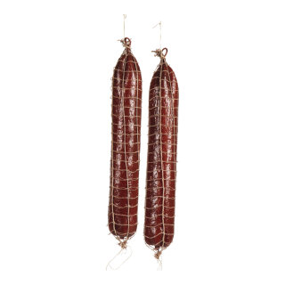 Salami 2pcs./bag, in net, plastic     Size: Ø 7cm, 45cm    Color: red