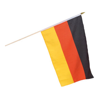 Fahne am Holzstiel Kunstseide Größe:30x45cm Farbe: Deutschland
