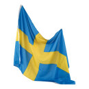 Flagge Kunstseide, mit Ösen Größe:90x150cm Farbe: Schweden