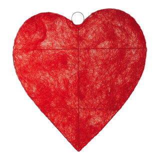 Heart flat, wire, sisal     Size: Ø 120cm    Color: red