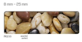 Flusskiesel Mix, 8-25 mm, sortiert, 3,5 ltr.l (5,5 kg) Mix sortiert (Alte Art.Nr.FK233E3)