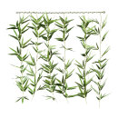 Bamboo curtain 5-fold - Material: artificial silk -...