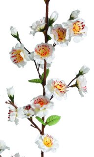 Pfirsichbltenzweig Kunstseide     Groesse: 90cm - Farbe: wei