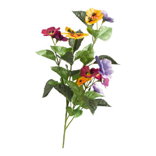 Pansy sprig 5-fold - Material: artificial silk - Color: multicoloured - Size: 20x55cm