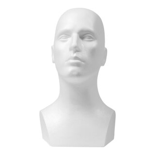 Male head "Marc"  - Material: styrofoam - Color: white - Size: 41x47cm