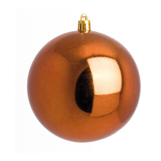 Weihnachtskugel-Kunststoff  Größe:Ø 6cm,  Farbe: kupfer glänzend   Info: SCHWER ENTFLAMMBAR