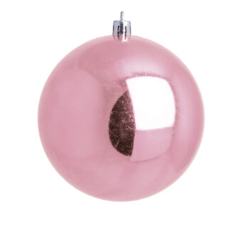 Weihnachtskugel, pink glänzend  Abmessung: Ø 10cm   Info: SCHWER ENTFLAMMBAR