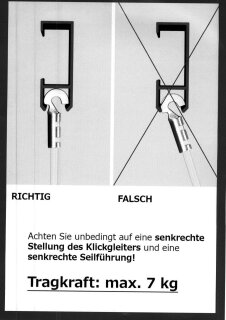 Perlonseil 2,0 mm, glasklar mit Klickgleiter, 2m Länge, max. 7 kg