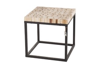 Hocker/Tisch "Slice" mit Metall Rahmen, 40x40x43 cm