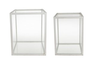 2tlg. Präsentationsbox aus Holz/Glas