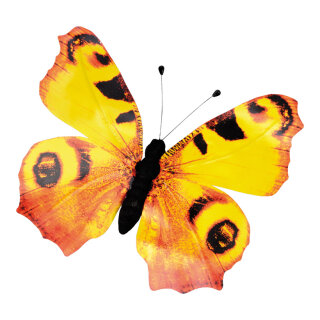 Schmetterling PVC-Folie, Styrofoam, Metall, wasserresistent Größe:27x30cm Farbe: gelb/schwarz    #