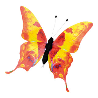 Butterfly PVC film, styrofoam, metal, water resistant     Size: 27x30cm    Color: orange/black