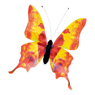 Schmetterling PVC-Folie, Styrofoam, Metall, wasserresistent     Groesse: 45x50cm - Farbe: orange/schwarz