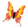 Schmetterling PVC-Folie, Styrofoam, Metall, wasserresistent     Groesse: 45x50cm - Farbe: orange/schwarz