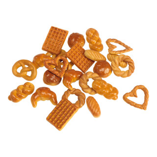 Cookies 24pcs./bag, assorted, plastic     Size: Ø 7cm    Color: brown