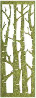 Raumteiler Filzwand "Birkenwald", Höhe 2,50m, 80cm breit, Farbe: grün/grau, 1 Stk.