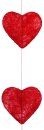 Heart garland 6-fold, flat, wire, sisal     Size:...