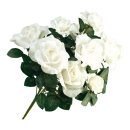 Rose bouquet 9-fold, synthetic velvet, artificial silk...