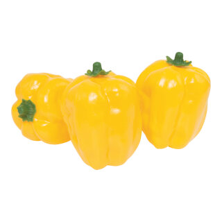 Paprika 3Stck./Btl., Kunststoff     Groesse: 8,5x11cm    Farbe: gelb
