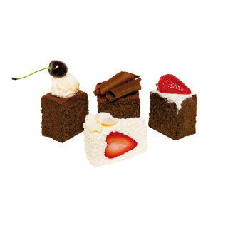 Pie slices 4-fold, plastic     Size: 4-7cm    Color: brown/white