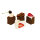 Pie slices 4-fold, plastic     Size: 4-7cm    Color: brown/white