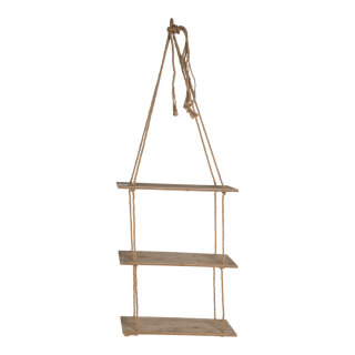 Product presenter wood/natural fibre, with ca. 144cm string, used look     Size: measures steps: 60x20x1cm, 75cm    Color: natural-coloured