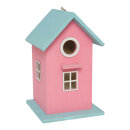 Vogelhaus,  Größe: 16x16x26cm, Farbe: blau/pink