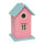 Vogelhaus,  Größe: 16x16x26cm, Farbe: blau/pink