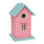 Birdhouse  - Material: wood - Color: blue/pink - Size: 16x16x26cm