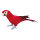 Parrot, standing styrofoam with feathers     Size: 36x13cm    Color: red