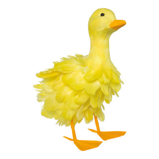 Ducks assorted 3-fold - Material: styrofoam with feathers - Color: yellow - Size:  X 25cm