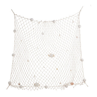 Fishing net  - Material: cotton with  Ø6cm styrofoam balls - Color: natural-coloured - Size: 150x150cm