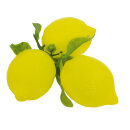 Lemon with leaf 3pcs./bag, plastic Ø 8cm Color: yellow