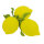 Zitrone mit Blatt 3Stck./Btl., Kunststoff     Groesse: Ø 8cm    Farbe: gelb     #